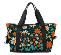 Borsa da viaggio con elefante girasole luna, borsa da viaggio espandibile per la notte, borse da ospedale per palestra sportiva impermeabile, Multicolore 4., taglia unica, Borsone da viaggio