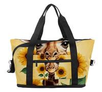 Borsa da viaggio con elefante girasole luna, borsa da viaggio espandibile per la notte, borse da ospedale per palestra sportiva impermeabile, Multicolore 10., taglia unica, Borsone da viaggio