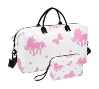 Borsa da viaggio con farfalla e unicorni rossi, borsa da viaggio, borsa per attrezzi da palestra, borsa tote con tracolla regolabile per palestra impermeabile, Farfalla unicorni rossi, 1 size