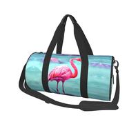 Borsa da viaggio con fenicotteri rosa per donne e uomini, borsa da palestra grande, borsa da viaggio per weekend, borsa da notte con tracolla, nera, taglia unica, Nero , Taglia unica