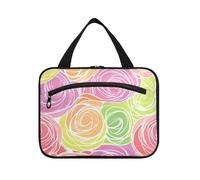 Borsa da viaggio con fiore colorato rosa da appendere con gancio, kit da barba espandibile di design Borse per gli uomini per la mamma Lavoro bolso de maquillaje para Mujer L