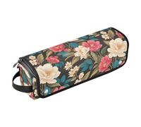 Borsa da viaggio con fiori di camelia tropicale e tappetino resistente al calore, custodia da viaggio portatile per utensili caldi e accessori per la cura dei capelli, accessori da viaggio portatili
