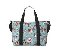 Borsa da viaggio con fiori di rosa, bagaglio a mano da donna, borsa sportiva da palestra, borsa da allenamento, per pigiama party, Nero, One Size