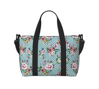 Borsa da viaggio con fiori di rosa, borsa da viaggio per donna, borsa sportiva da palestra, borsone da allenamento, per la notte, Nero , Taglia unica