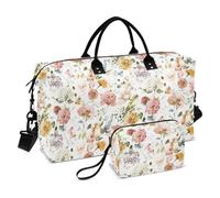 Borsa da viaggio con fiori rustici, rose, foglie, uccelli, cottage, farfalla, borsa da viaggio, borsa da viaggio, borsa da palestra con tracolla regolabile, per trekking, multifunzionale