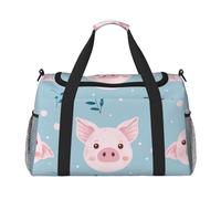 Borsa da viaggio con foglie di maiale carino maialino palestra pernottamento weekend borsa per uomo donna leggero bagaglio a mano per allenamento vacanza