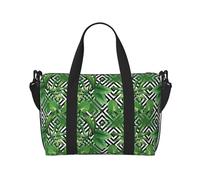 Borsa da viaggio con foglie tropicali da uomo, borsa da viaggio per la notte, borsa sportiva da palestra, nero, Taglia unica