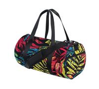 Borsa da viaggio con foglie tropicali e fronde di palma, grande, borsa da trasporto per aeroporto, yoga, multifunzionale