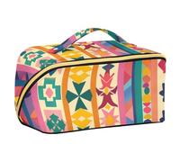 Borsa da viaggio con forme geometriche tradizionali, con divisori, leggera, da donna, con scomparti e manico