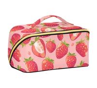 Borsa da viaggio con fragole rosse pesca con divisori grandi borse da viaggio per le donne con scomparti e maniglia