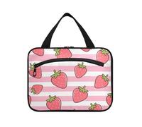 Borsa da viaggio con gancio da appendere alla frutta a righe bianche rosa con gancio, borsa da trucco espandibile per viaggiatore bagno bolsos para Hombre L