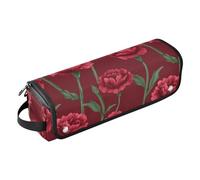 Borsa da viaggio con garofano rosso e tappetino resistente al calore, custodia da viaggio a doppio strato per raddrizzatori, arricciacapelli, asciugacapelli da donna