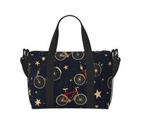 Borsa da viaggio con gnomo tradizionale natalizio, unisex, impermeabile, borsa da palestra per il fine settimana, borsa da viaggio con tracolla regolabile di grande capacità, Biciclette Bicicletta