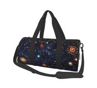 Borsa da viaggio con mappa della costellazione delle stelle, per donne e uomini, borsa da palestra grande, borsone per weekend, borsa da notte con tracolla, nera, taglia unica, Nero , Taglia unica