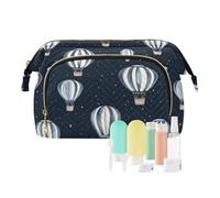Borsa da viaggio con mongolfiera teatro blu navy_3 borsa da viaggio essenziale da appendere borsa cosmetica da donna portamonete per oggetti personali organizer