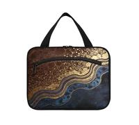 Borsa da viaggio con motivo a pittura ad olio blu scuro da appendere con gancio, borsa da toilette da appendere unisex di design per gli elementi essenziali da viaggio per le donne Hotel Bolsa para