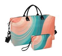 Borsa da viaggio con motivo arancione e verde, grande borsa da palestra con tracolla regolabile per viaggi in aereo, grande capacità