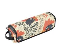 Borsa da viaggio con motivo di teste di gallo con tappetino in ferro, impermeabile, portatile, aperta, piatta, borsa da viaggio per ferri da stiro, piastre e arricciacapelli, essenziale da viaggio per