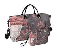 Borsa da viaggio con motivo patchwork inglese color pesca, borsa da viaggio per giornali, weekender, borsa da palestra, borsone da portare con sé, borsa da toilette per sport, multifunzionale