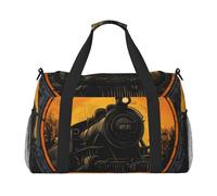 Borsa da viaggio con motore a vapore, vintage, treno, palestra, pernottamento, weekender, per uomini e donne, leggera, per allenamento e vacanze