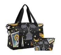 Borsa da viaggio con oroscopo gotico mistico dei tarocchi, borsa da viaggio con borsa da toilette per lo sport pieghevole, Oroscopo dei tarocchi mistici gotici, 1 size
