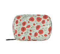 Borsa da viaggio con papavero dipinto a olio con scomparti staccabili attaccabile organizer per medicine