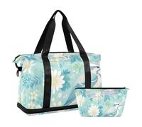 Borsa da viaggio con picchio verde menta con tasca bagnata tracolla regolabile borsa da palestra multifunzionale per uomo donna