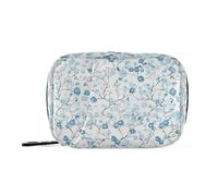 Borsa da viaggio con piccoli motivi floreali blu chiaro con scomparti staccabili organizer portatile per pillole bagsweekly