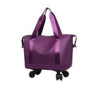 Borsa da viaggio con ruote, borsa da viaggio per la spesa, leggera, resistente ai graffi, girevole a 360°, scomparto separatore per asciutto e bagnato, Viola, Refer to description, Unisex