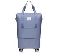 Borsa da viaggio con ruote comoda, espandibile e pieghevole, separazione tra asciutto bagnato, resistente all'acqua per il weekend di ginnastica fuori porta(Light Blue)