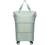 Borsa da viaggio con ruote comoda, espandibile e pieghevole, separazione tra asciutto bagnato, resistente all'acqua per il weekend di ginnastica fuori porta(Green)