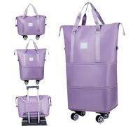 Borsa da viaggio con ruote, saccheggiatore rotalare con ruote e manico, sacchetto per bagagli pieghevole espandibile, sacchetto di rotolamento di separazione asciutta e bagnata, sacchetto di rotolame