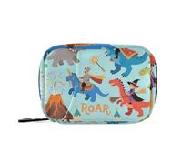 Borsa da viaggio con scomparti rimovibili e cerniera per borsetta, motivo: dinosauro