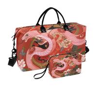 Borsa da viaggio con serpente cinese, borsa da viaggio, borsa da weekender, borsa tote con cinghia regolabile per allenamento, impermeabile
