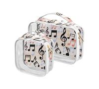 Borsa da viaggio con simbolo di musica del fumetto della decorazione moderna borsa da toeletta approvata TSA grande borsa cosmetica portatile essenziale per la rasatura