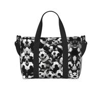 Borsa da viaggio con stampa a forma di pallone da calcio bianco e nero, borsone da viaggio, borsa per oggetti personali, per viaggi, palestra, sport, weekender, Nero , Taglia unica