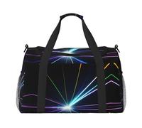 Borsa da viaggio con stampa a luce laser Borsa da viaggio Borsa da viaggio Borsa sportiva da portare sotto il sedile, nero, Taglia unica