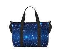 Borsa da viaggio con stampa a stelle blu, grande borsa da palestra, borsa a tracolla per weekend e viaggi d'affari, leggera