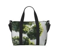 Borsa da viaggio con stampa alberi e cielo, borsa da palestra di grande capacità, borsa a tracolla leggera da viaggio per il fine settimana, unisex