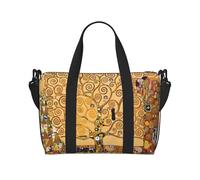 Borsa da viaggio con stampa albero della vita, borsone da viaggio, borsa per oggetti personali, per viaggi, palestra, sport, fine settimana, Nero , Taglia unica