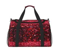 Borsa da viaggio con stampa astratta a forma di cuore, borsa da weekender, borsa da allenamento, borsa da yoga, borsone per oggetti personali per Audlts, Nero , Taglia unica