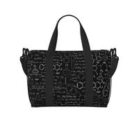 Borsa da viaggio con stampa astratta di chimica scientifica, borsone da viaggio, borsa per oggetti personali, per viaggi, palestra, sport, weekender, Nero , Taglia unica