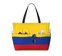 Borsa da viaggio con stampa bandiera della Colombia borsa da viaggio intelligente tasca tote estate vacanza escursionismo campeggio attività all'aperto