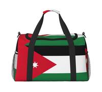 Borsa da viaggio con stampa bandiera della Giordania, borsa da weekender, borsa da allenamento, borsa da yoga, borsone per oggetti personali per Audlts, Nero , Taglia unica