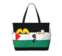 Borsa da viaggio con stampa bandiera della Palestina, grande capacità, da donna, da spiaggia, da viaggio, palestra, vacanze