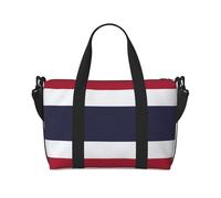 Borsa da viaggio con stampa bandiera della Thailandia, borsone da viaggio, borsa per oggetti personali, per viaggi, palestra, sport, weekender, Nero , Taglia unica