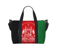 Borsa da viaggio con stampa bandiera dell'Afghanistan, borsone da viaggio, borsa per oggetti personali, per viaggi, palestra, sport, weekender, Nero , Taglia unica