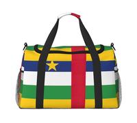Borsa da viaggio con stampa bandiera dell'Africa centrale, borsa da weekender, borsa da allenamento, borsa da yoga, borsone per oggetti personali per Audlts, Nero , Taglia unica