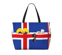 Borsa da viaggio con stampa bandiera islandese borsa da viaggio intelligente tasca tote estate vacanze escursionismo campeggio attività all'aperto