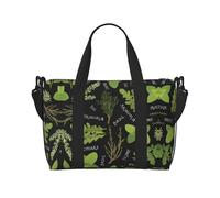Borsa da viaggio con stampa basilica, timo, aneto e rosmarino, borsa da viaggio per adulti, adatta per viaggi, campeggio, picnic